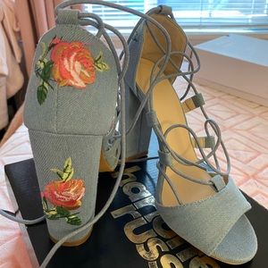Denim heels